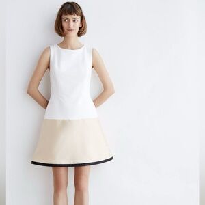 Maeve by anthropology White and Tan Dress